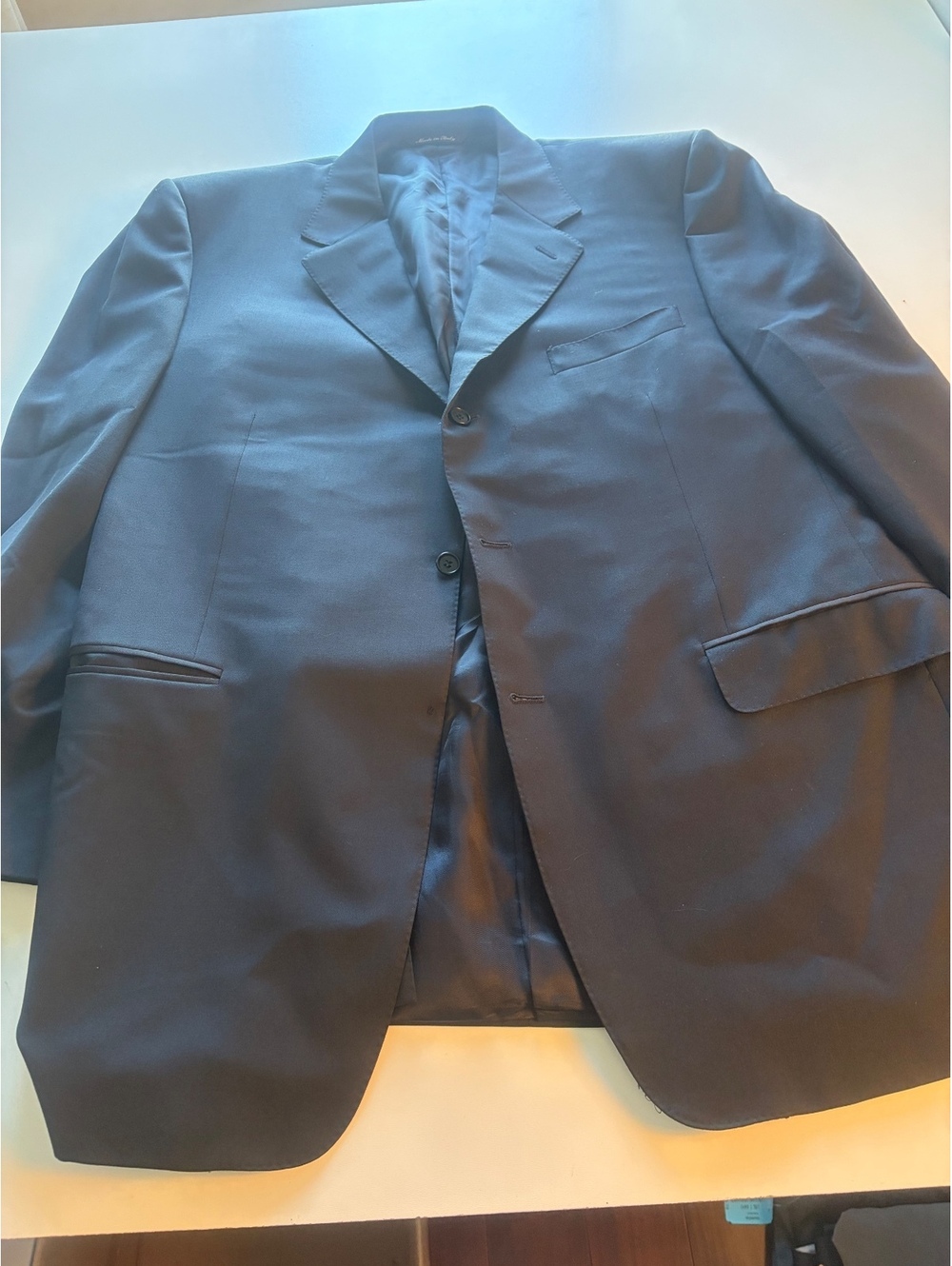 Canali Men's Black Wool Suit Jacket 56R
